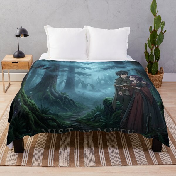 Item preview, Mist and Myth - Fantasy Anime Couple in Mitsy Forest - Dark Cottagecore Bookish Aesthetic / Fairytale / Lovers / M agical / Whimsical / Dark Forest / Anime Girl designed and sold by TeenLake.
