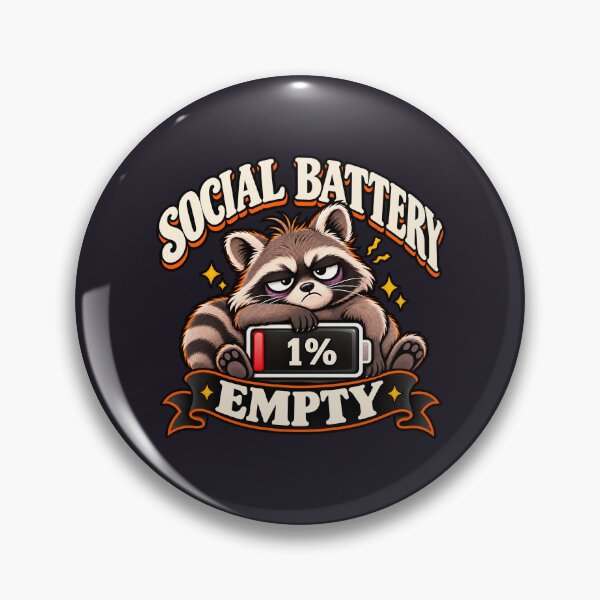 Item preview, Social Battery Empty Tired Raccoon designed and sold by ImagenFusionP.