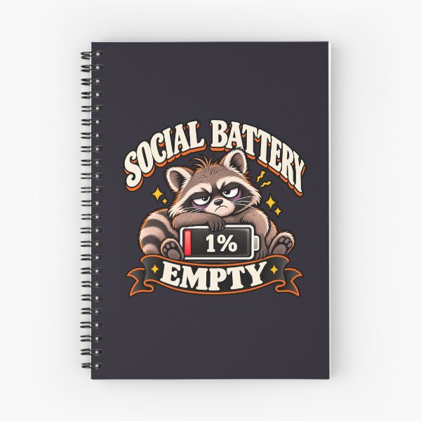 Item preview, Social Battery Empty Tired Raccoon designed and sold by ImagenFusionP.