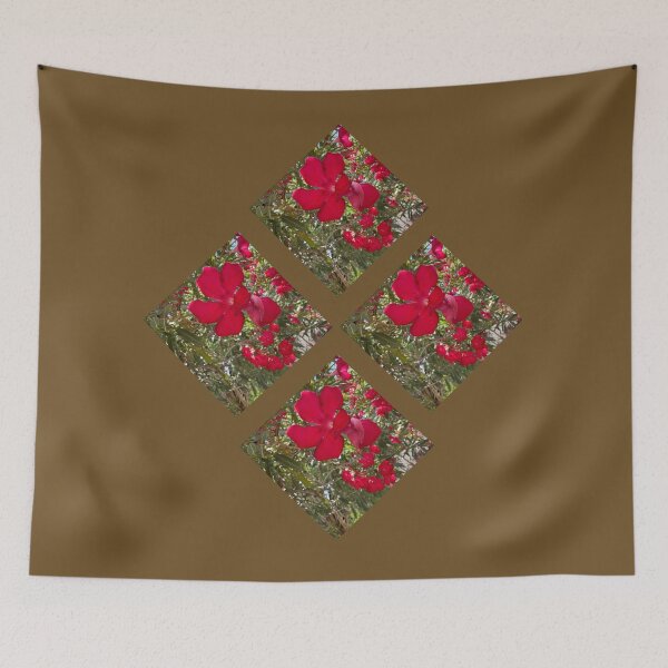 Item preview, Red Oleander Diamond Pattern Vibrant Floral Collage Art designed and sold by BalkanBloomArt.