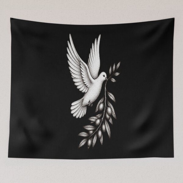 Item preview, Holy Spirit Dove Olive Branch Stippled Art designed and sold by Francisbb.