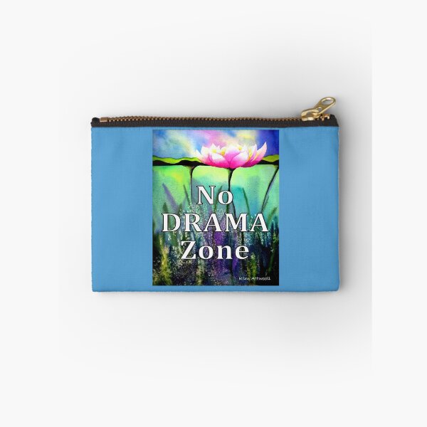Item preview, Lotus flower with the saying, No Drama Zone. Original watercolor. designed and sold by aswoa.