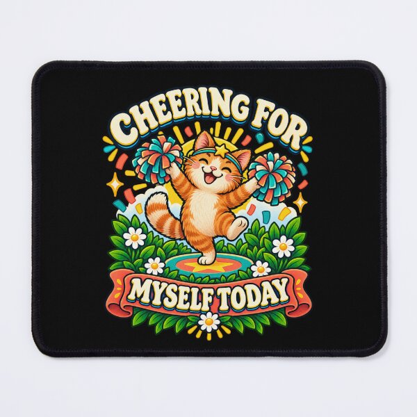 Item preview, Cheering for Myself Today - Orange Tabby Cat designed and sold by Good Mood Foundry.