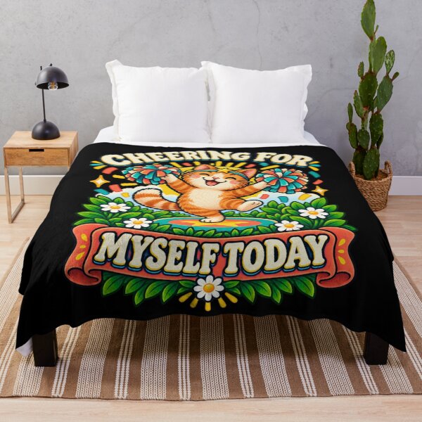 Item preview, Cheering for Myself Today - Orange Tabby Cat designed and sold by Good Mood Foundry.