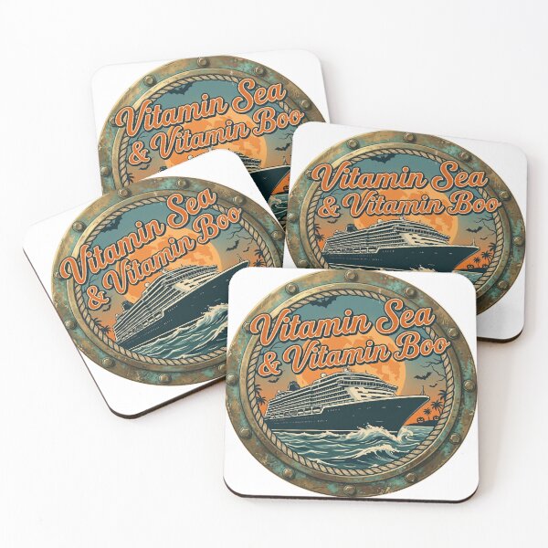 Item preview, Vitamin Sea & Vitamin Boo Sticker | Retro Halloween Cruise Ship Porthole Art designed and sold by HungarianSailor.