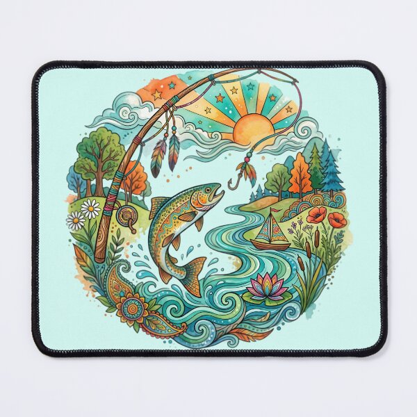 Item preview, Colorful River Trout Fishing designed and sold by Custom800.