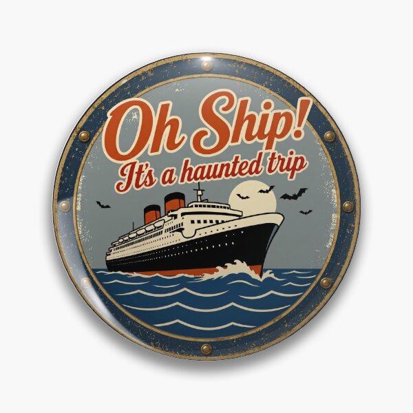 Item preview, Oh Ship! It's a Haunted Trip Sticker | Vintage Ocean Liner Art designed and sold by HungarianSailor.