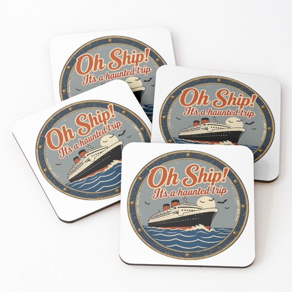 Item preview, Oh Ship! It's a Haunted Trip Sticker | Vintage Ocean Liner Art designed and sold by HungarianSailor.
