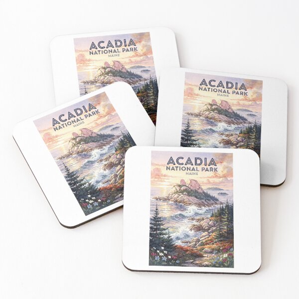 Item preview, Parque Nacional Acadia, Maine, acuarela vintage, viaje designed and sold by Teelogic.