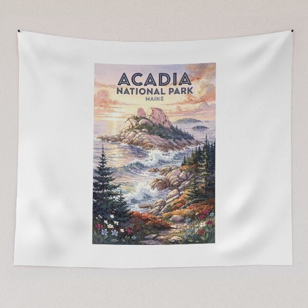 Item preview, Acadia National Park Maine Vintage Watercolor Travel designed and sold by Teelogic.