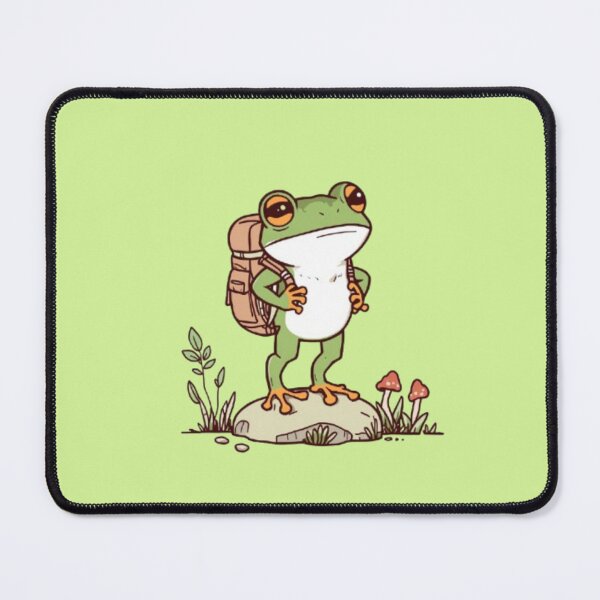 Item preview, Cute Frog Hiking Backpack Cottagecore Adventurer Cute Illustration designed and sold by ArtivaaStudio.