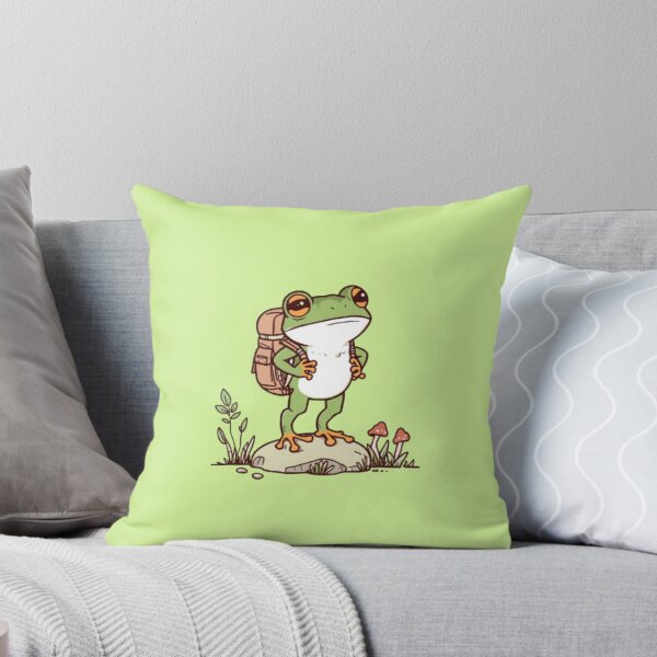 Item preview, Cute Frog Hiking Backpack Cottagecore Adventurer Cute Illustration designed and sold by ArtivaaStudio.