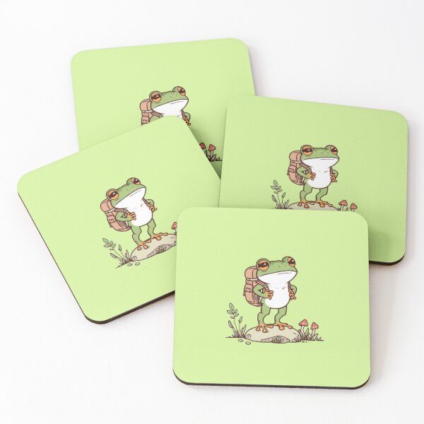 Item preview, Cute Frog Hiking Backpack Cottagecore Adventurer Cute Illustration designed and sold by ArtivaaStudio.