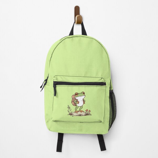 Item preview, Cute Frog Hiking Backpack Cottagecore Adventurer Cute Illustration designed and sold by ArtivaaStudio.