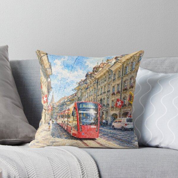 Item preview, Charming European City Street Digital Watercolor Art designed and sold by SlavaArt.