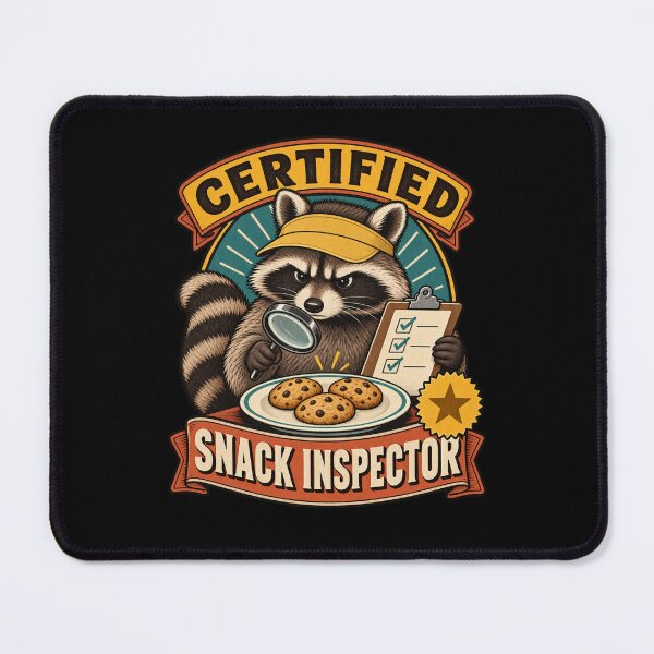 Item preview, Certified Snack Inspector - Raccoon designed and sold by Good Mood Foundry.