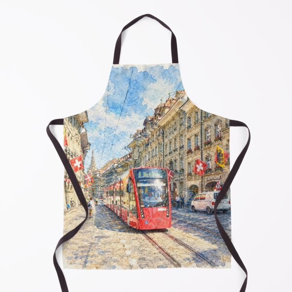 Item preview, Charming European City Street Digital Watercolor Art designed and sold by SlavaArt.