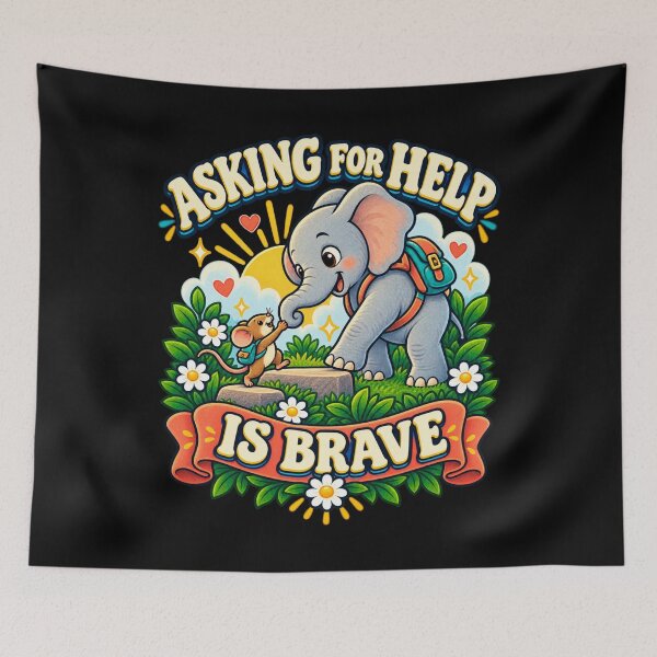 Item preview, Asking for Help Is Brave - Elephant & Mouse designed and sold by Good Mood Foundry.