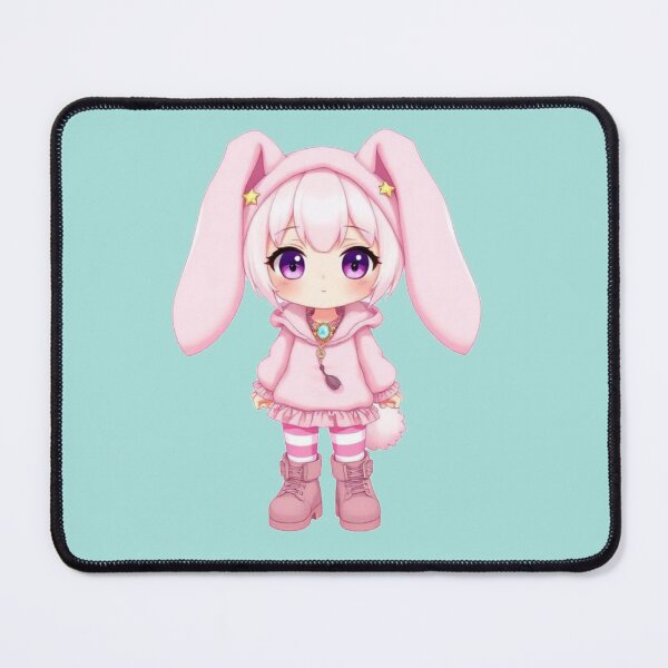 Item preview, Kawaii Pink Bunny Girl Chibi Sticker | Cute Anime Rabbit Ears Fantasy Art designed and sold by HOODYBUDSTYLES.