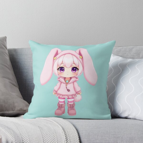 Item preview, Kawaii Pink Bunny Girl Chibi Sticker | Cute Anime Rabbit Ears Fantasy Art designed and sold by HOODYBUDSTYLES.