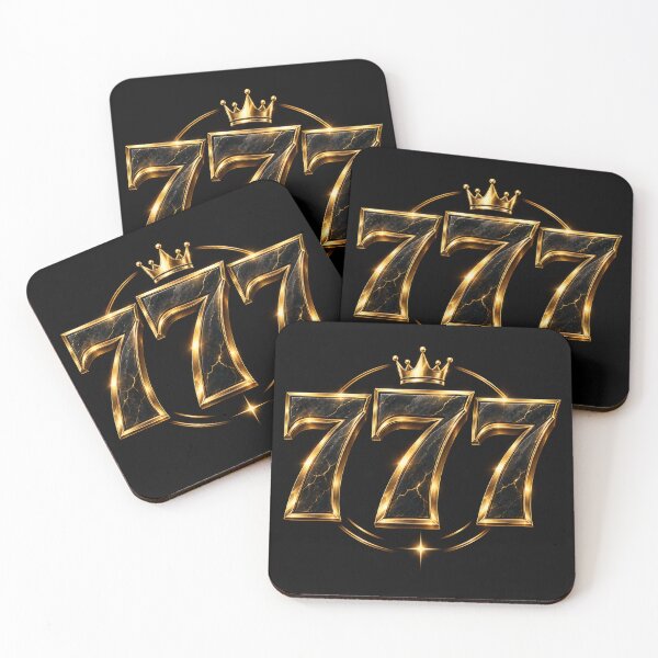 Artikelvorschau, Goldene Luxuskrone 777 – Schwarzes Design mit Glückszahl entworfen und verkauft von CraftNestNoor.