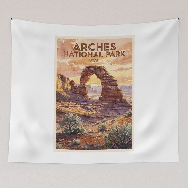 Item preview, Arches National Park Utah Vintage Watercolor Travel designed and sold by Teelogic.