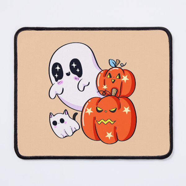 Item preview, Kawaii Ghost Pumpkin Stacks Cute Halloween Cat designed and sold by SolutionsArt.