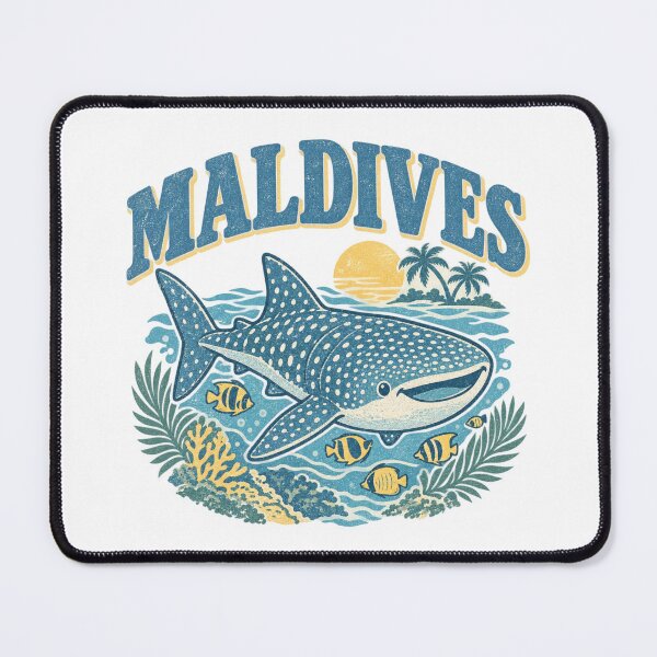 Item preview, Maldives Whale Shark Retro Sunset Tropical Island designed and sold by Yellowriversss.