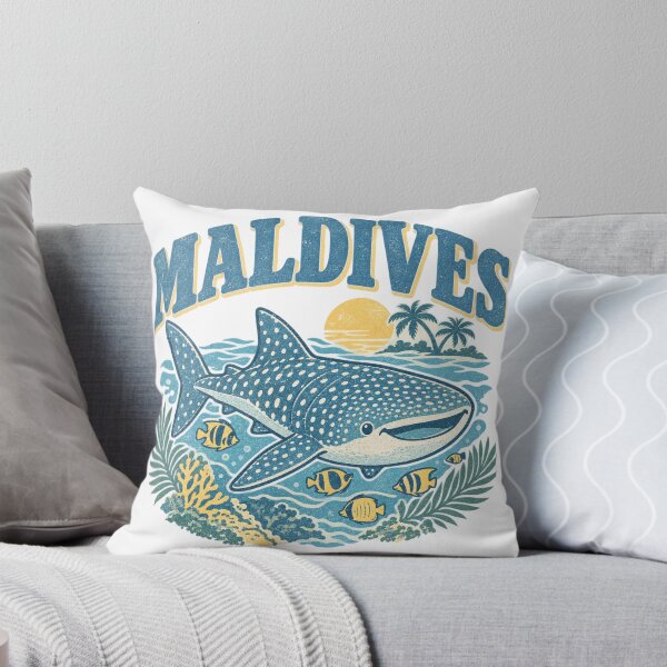 Item preview, Maldives Whale Shark Retro Sunset Tropical Island designed and sold by Yellowriversss.