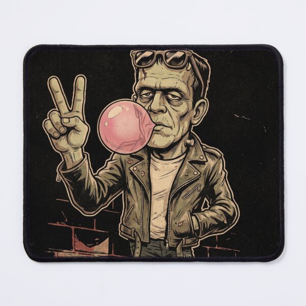 Item preview, Frankenstein Good Vibes Peace Sign Groovy Halloween Retro Monster designed and sold by MerchViz.