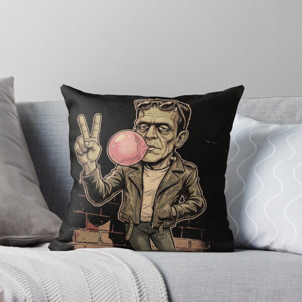 Item preview, Frankenstein Good Vibes Peace Sign Groovy Halloween Retro Monster designed and sold by MerchViz.
