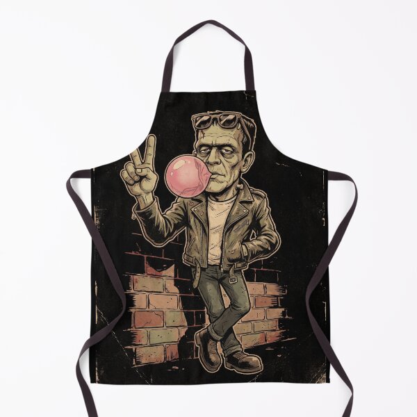 Item preview, Frankenstein Good Vibes Peace Sign Groovy Halloween Retro Monster designed and sold by MerchViz.