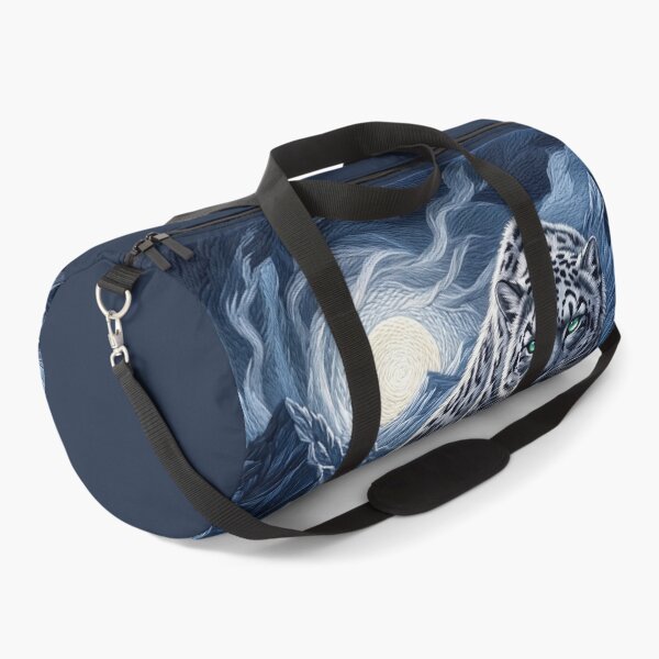 Item preview, Snow Leopard Under the Moon – Mystical Blue Mountain Wildlife Art designed and sold by ManJiangHong.