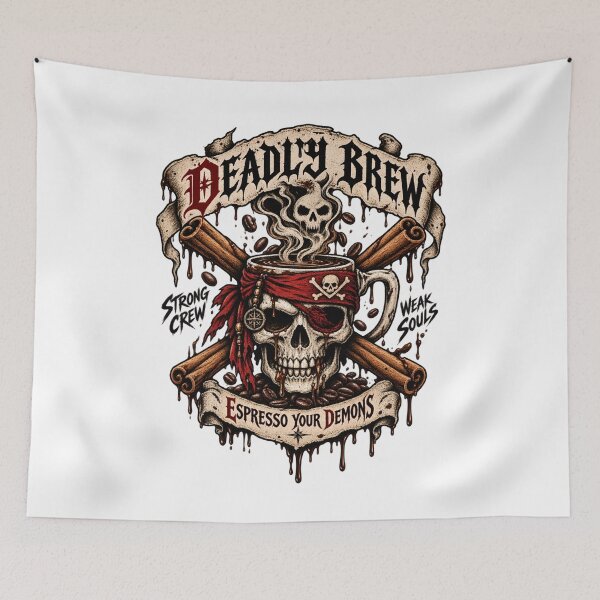 Item preview, Gothic Skull Coffee Pirate - Vintage Horror designed and sold by SidTastic .