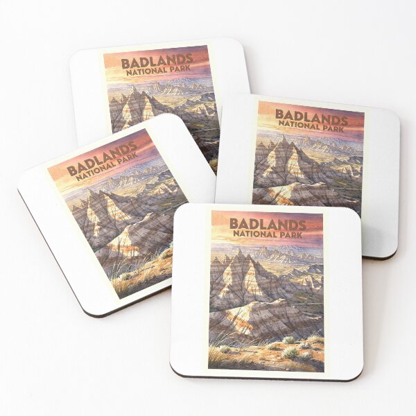 Item preview, Badlands National Park South Dakota Vintage Watercolor Travel designed and sold by Teelogic.