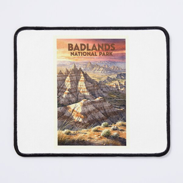 Item preview, Badlands National Park South Dakota Vintage Watercolor Travel designed and sold by Teelogic.