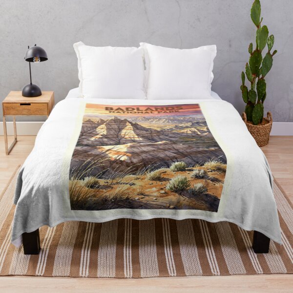 Item preview, Badlands National Park South Dakota Vintage Watercolor Travel designed and sold by Teelogic.