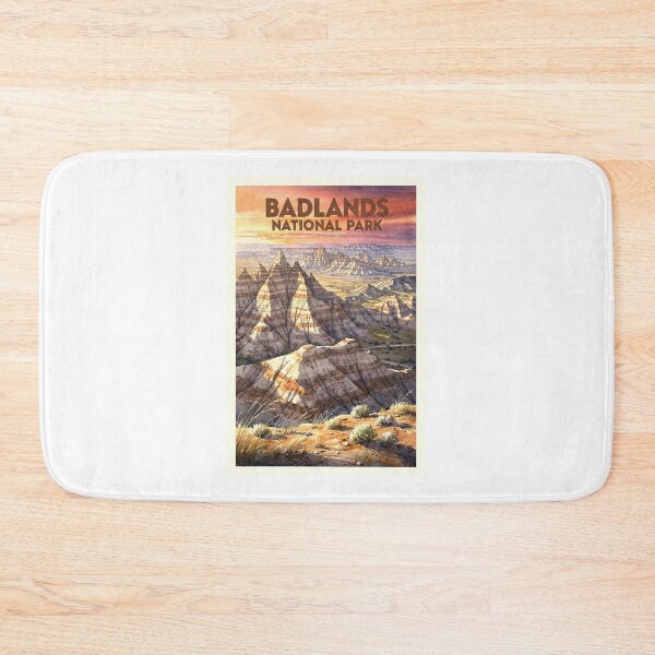 Item preview, Badlands National Park South Dakota Vintage Watercolor Travel designed and sold by Teelogic.