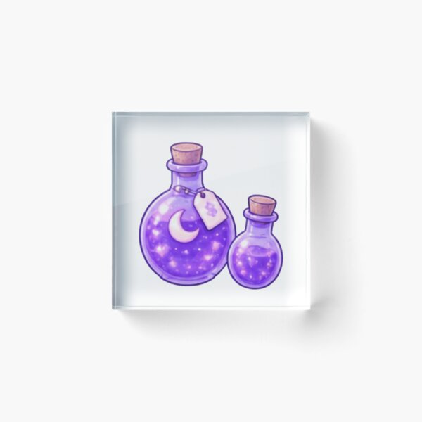 Item preview, Cute Purple Magic Potion Bottles Moon and Stars designed and sold by Kiralemon.