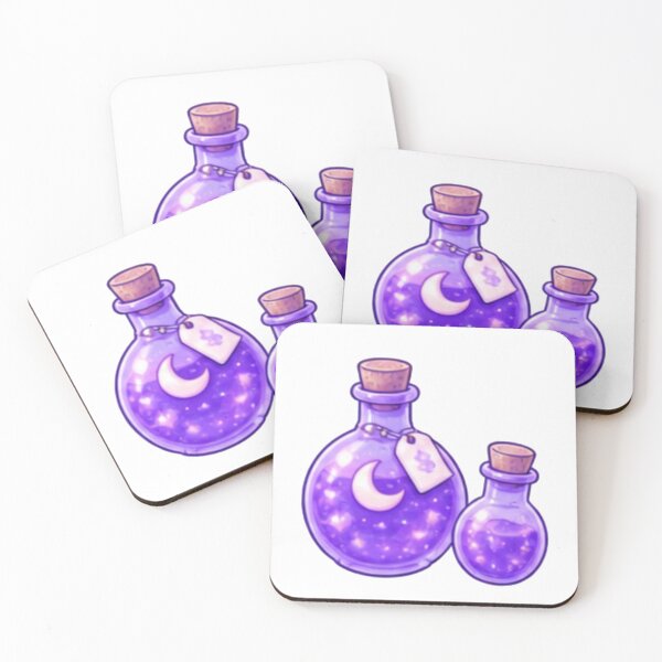 Item preview, Cute Purple Magic Potion Bottles Moon and Stars designed and sold by Kiralemon.