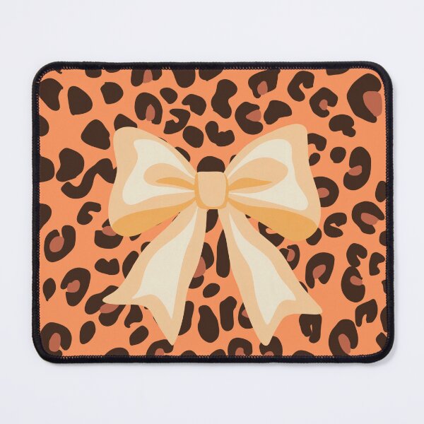 Item preview, Cute Orange Autumn Coquette Bow Leopard Print Aesthetic Pattern designed and sold by MayoshaVibes.