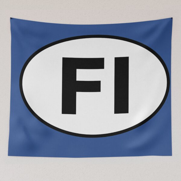 Item preview, FI — Finland — Oval Country Code Sticker designed and sold by The Digital Compass.