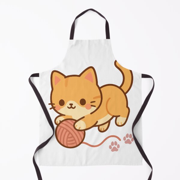 Item preview, Cute Orange Cat Playing with Yarn – Kawaii Kitten ?? designed and sold by Eshopss.