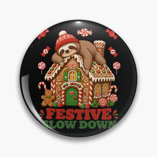 Artikelvorschau, Festliches Faultier-Lebkuchenhaus Weihnachten entworfen und verkauft von Design Vibras.
