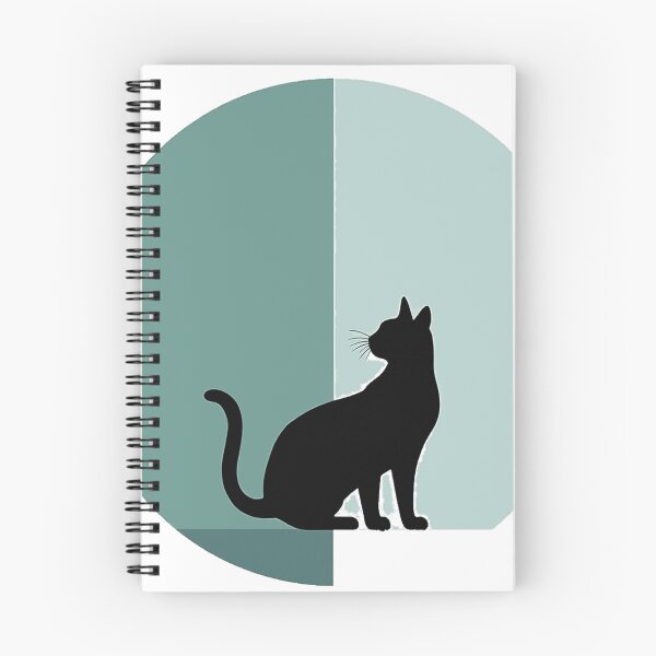 Item preview, Black cat in a mint circle modern art designed and sold by Prints by Mat.