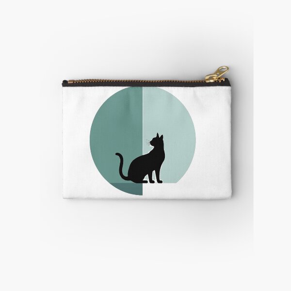 Item preview, Black cat in a mint circle modern art designed and sold by Prints by Mat.
