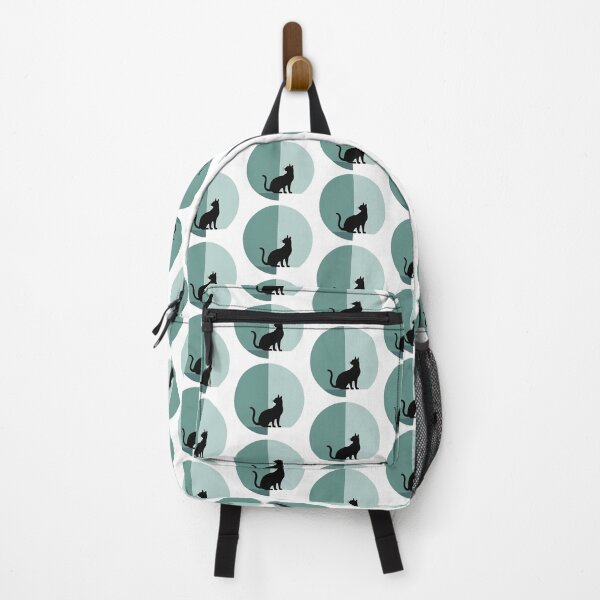 Item preview, Black cat in a mint circle modern art designed and sold by Prints by Mat.