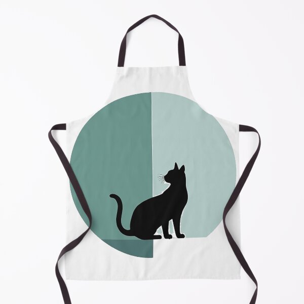 Item preview, Black cat in a mint circle modern art designed and sold by Prints by Mat.