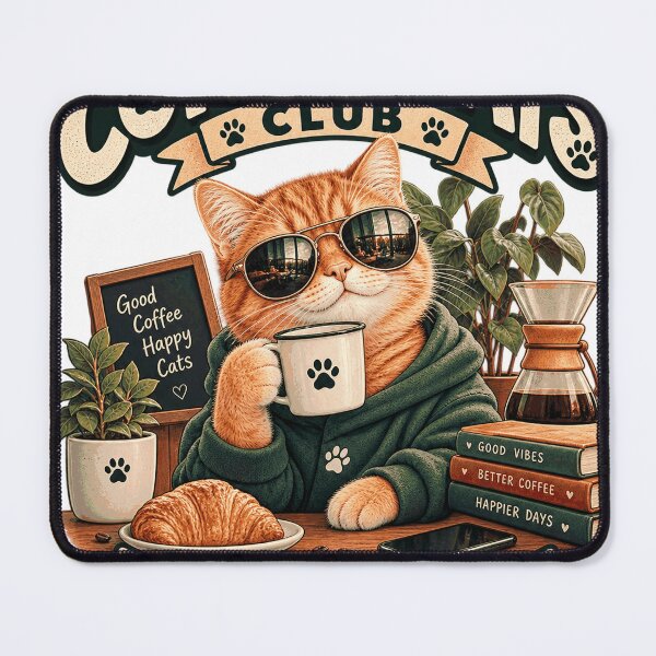 Item preview, Coffee Cats Club Funny Coffee Lover Cat Cute Cafe Cat Design designed and sold by TeeVibeHaus.