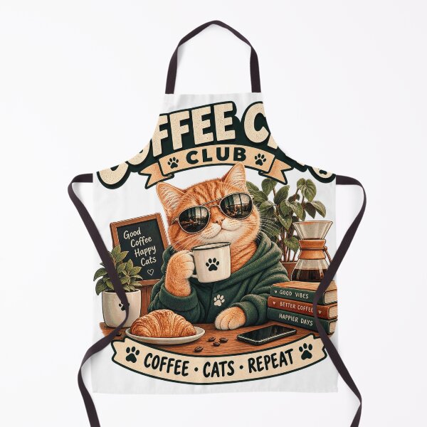 Item preview, Coffee Cats Club  Funny Coffee Lover Cat  Cute Cafe Cat Design designed and sold by TeeVibeHaus.